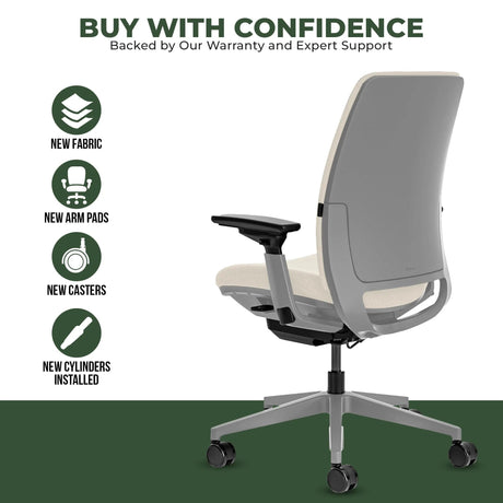 Steelcase Office Task Chair Steelcase Amia Task Chair - Fully Adjustable - Platinum Frame  (Renewed)