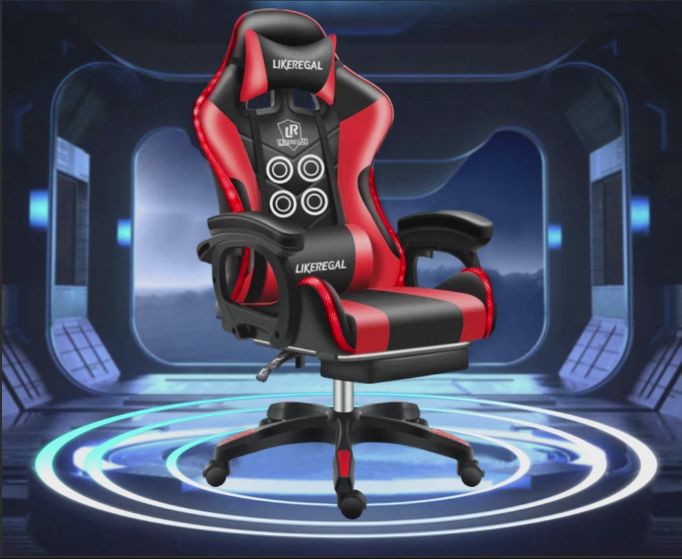 Gaming Chair with Light and Massage Lumbar support (New)